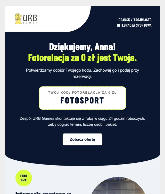 Mailing dla centrum rozrywki